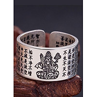 Nhẫn Bạc Thái 9999 Bát Nhã Tâm Kinh- Hư Không Tạng Bồ Tát Hộ Mệnh Tuổi Dần Mệnh Kim MAN1-2