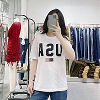Áo Thun Nam nữ Họa Tiết lá Cờ Mỹ - USA , Mẫu Áo hot năm 2020, hàng xuất dư cotton 100%