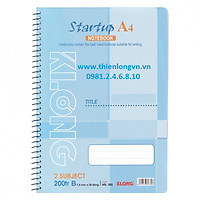 Sổ lò xo đơn A4 - 200 trang; Klong 380 bìa xanh