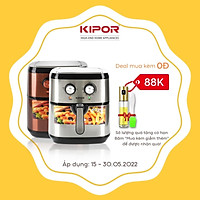 Nồi chiên không dầu KIPOR KP-AF310 - 10L - Điều khiển cơ công nghệ RAPID AIR nướng đối lưu - phủ chống dính cao cấp - Hàng chính hãng