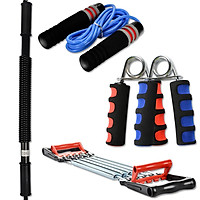 ENPEX home sports fitness Keep training set four-piece set 40KG arm force multi-function tension device 2 grips weight-bearing sponge bearing skipping rope random color