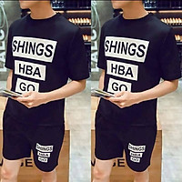Bộ đồ ngắn mặc ở nhà màu đen cho các bạn nam - Chất vải đẹp thoáng mát