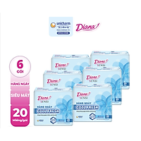 Bộ 6 Gói Băng Vệ Sinh Diana Hàng Ngày Sensi Cool Fresh (20 Miếng/Gói)