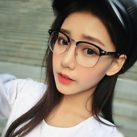 Kính Giả Cận, Gọng Kính Cận Nam Nữ Mắt Vuông To Gọng Dày Bạc Không Độ HOT TRED Hàn Quốc