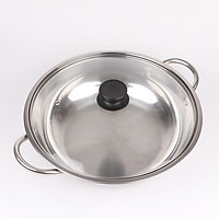 Nồi lẩu inox dày loại lớn 26cm có nắp kính cao cấp NL26 – Fuki24
