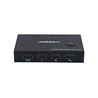 AIMOS USB Shared Switcher Printer Shared Switcher 4-port Multi-computer Share USB Keyboard Mouse 4 in 4 Switcher - Black