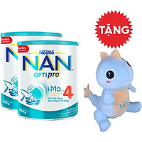 Combo 2 lon sữa bột Nestlé NAN OPTIPRO 4 HMO lon 900g + Tặng Gối mền kỳ nhông