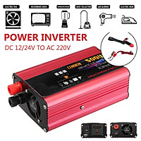 Peak Power 1000W Rated 500W DC 12V/24V To AC 220V Household Car Solar Power Inverter Modified Sine Wave Converter Adapter