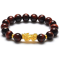 Gembank Vòng Tay Tỳ Hưu Đá Opal Mắt Hổ Đỏ Tự Nhiên 10mm