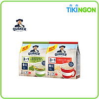 Combo 2 Túi Thức uống yến mạch Quaker 3in1 Vị Matcha & Truyền thống