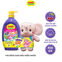 Sữa Tắm Gội cho bé Carrie Junior hương Cherry 700g TẶNG Voi bông (màu ngẫu nhiên)