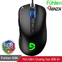 Chuột gaming chơi game có dây Fuhlen G90 nút bấm bất tử led RGB tem Ninza - Hàng chính hãng
