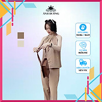 Đồ bộ nữ quần dài áo cổ yếm vải đũi nhăn 2 màu thích hợp đi chơi mua sắm