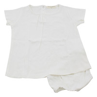 Đồ Bộ Tay Ngắn Trơn Bé Gái K&K Babies And Kids BO002 - Trắng