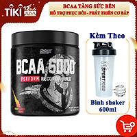 Combo BCAA 6000 của Nutrex hộp 30 lần dùng hỗ trợ tăng sức bền, sức mạnh, phục hồi và phát triển cơ bắp trong tập cho người tập GYM & Bình lắc 600ml (Mẫu ngẫu nhiên)