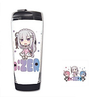 Bình nước nhựa tiện lợi IN HÌNH Re:Zero - Bắt Đầu Lại Ở Thế Giới Khác anime chibi dễ thương