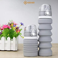 Bình nước gấp gọn, bình chịu nhiệt BPA FREE 500ml silicon có thể gấp lại tiện dụng để đi dã ngoại, du lịch, đi học
