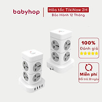 Ổ ĐIỆN ĐA NĂNG THÁP T8/T12 - Sử dụng Cắm nồi chiên không dầu, nồi lẩu mini , lẩu điện an toàn 4 Cổng USB -17W- 8/12 Ổ Điện chịu tải 3600W