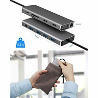 12 in 1 Type C to USB-C USB3.0 HDMI VGA PD Hub Adapter Docking Station for MacBook