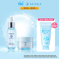Combo Serum dưỡng ẩm và chống lão hóa Senka Deep Moist 3X HA 30ml và Mặt nạ ngủ cấp ẩm chuyên sâu dạng gel Senka Deep Moist Gel Cream 50g