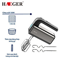 Máy đánh trứng và làm bánh cầm tay nhãn hiệu Haeger HG-6664 5 mức tốc độ đánh, Công suất 500W - Hàng nhập khẩu