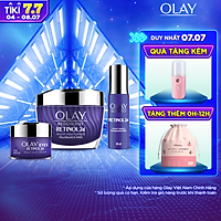 Combo 3 Kem Dưỡng Ẩm, Tinh Chất Và Kem Mắt OLAY Ngăn Ngừa Lão Hóa Chứa Chiết Xuất Retinol24