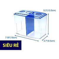 Bể cá betta mini 2 ngăn tháo lắp - Hồ cá betta