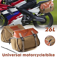 26L Khaki Motorcycle Pannier Side Bags Luggage SaddleBags Cycle Bike for Rider