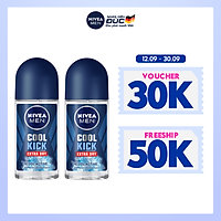 Combo 2 Lăn Ngăn Mùi NIVEA MEN Cool Kick Mát Lạnh (50ml) - 82886