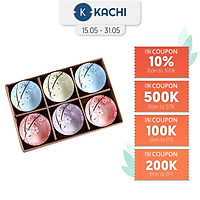 Bộ 6 Chén Sứ Hoa Văn Bốn Mùa Nhật Bản Kachi MK253