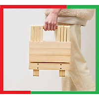Ghế gỗ mini Gấp Xếp gọn dùng cho dã ngoại,du lịch,câu cá,hoạt động ngoài trời,Kích thước 25 x 28 x 23,Màu Gỗ thông sáng đẹp,Tiện Dụng với mọi vị trí kể cả không gian hẹp,Có thể bỏ gọn trong Cốp ô tô - Ghế Gỗ Xếp Đa năng
