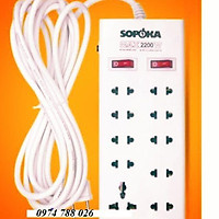 Ổ cắm 10 cửa siêu chịu tải Sopoka Max công suất lớn 2200W - Hàng chính hãng
