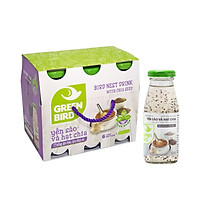 Lốc Green Bird - Nước Uống Bổ Dưỡng Yến Sào và Hạt Chia - (6chai*185ml)