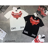 Áo phông T-shirt nam nữ hoa hồng Đỏ-Đen in 3D siêu chất(from lên dáng cực phẩm) TD