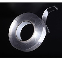 BĂNG KEO 2 MẶT DÍNH ĐỒ ĐA NĂNG CUỘN TRONG SUỐT DÀI 3 M