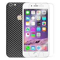 Bộ Kính Cường Lực iPhone 6 Plus / 6S Plus Remax (Trong Suốt) Và Miếng Dán Mặt Sau Vân Carbon (Đen) - Hàng Chính Hãng