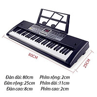 Đàn Piano Điện Keyboard - Đàn Organ Gồm 61 Phím Led Phát Sáng Kèm Phụ Kiện VT161