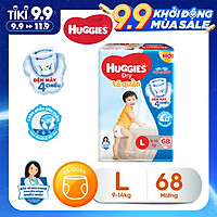 Tã Quần Huggies Dry Gói Cực Đại L68 (68 Miếng) - Bao Bì Mới