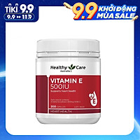 Viên Uống Healthy Care Vitamin E 500IU 200 viên Hỗ trợ bổ sung vitamin E tự nhiên cho cơ thể, chống lão hóa, cải thiện các vết thâm, nám, cho da sáng mịn màng, giúp tóc chắc khỏe, suôn mượt