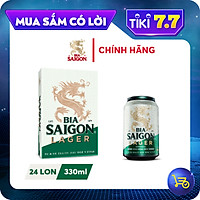 Thùng 24 Lon Bia Sài Gòn Lager 330ml