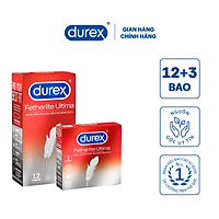 Combo Bao cao su Durex Fetherlite Ultima Hộp 12 bao và Hộp 3 bao