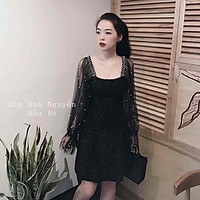 VÁY DẠ TAY PHA REN ĐÍNH NG.ỌC