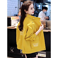 ÁO KHOÁC KAKI NỮ 2 LỚP PHỐI 2 TÚI HỘP HOẠ TIẾT CHỮ CHỐNG NẮNG CHỐNG TIA UV CAO CẤP