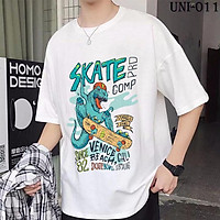 Áo thun nam nữ UNISEX mẫu in chữ SAKATE chất thun mềm mịn thoáng mát