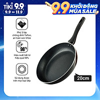 Chảo cạn đáy từ 5 lớp chống dính cao cấp Nagakawa - Dùng trên mọi loại bếp - Hàng chính hãng
