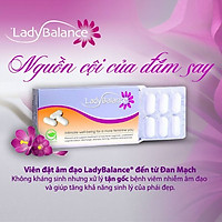 Viên đặt bảo vệ sức khoẻ phụ khoa và duy trì cân bằng môi trường phụ khoa LadyBalance - Đan Mạch - Hộp 12 viên - Không chứa kháng sinh, an toàn tuyệt đối cho bà bầu