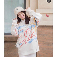 Áo Sweater Nỉ Cotton Nữ Trắng Sky IM SICK Dài Tay Dáng Rộng G102