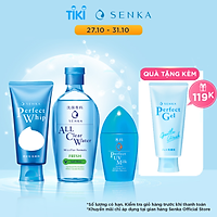 Combo Senka Làm Sạch Chống Nắng (Sữa Rửa Mặt Tạo Bọt Chiết Xuất Tơ Tằm Trắng Senka Perfect Whip 120g + Nước tẩy trang sạch thoáng Senka A.L.L.Clear Water Fresh 230ml + Sữa Chống Nắng Senka Perfect UV Milk 40ml)