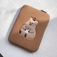 Dễ Thương Anh Đào Kangaroo Túi Đựng Laptop Dành Cho Mac Ipad 10.2 10.5 "Hoạt Hình Hàn Quốc Túi Ipad Pro 9.7 11 13 Inch Bao Da Túi Bên Trong