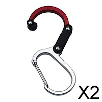 2xMini Carabiner Clip Hook Keychain for Travel, Luggage, Small Bag Hanger Red